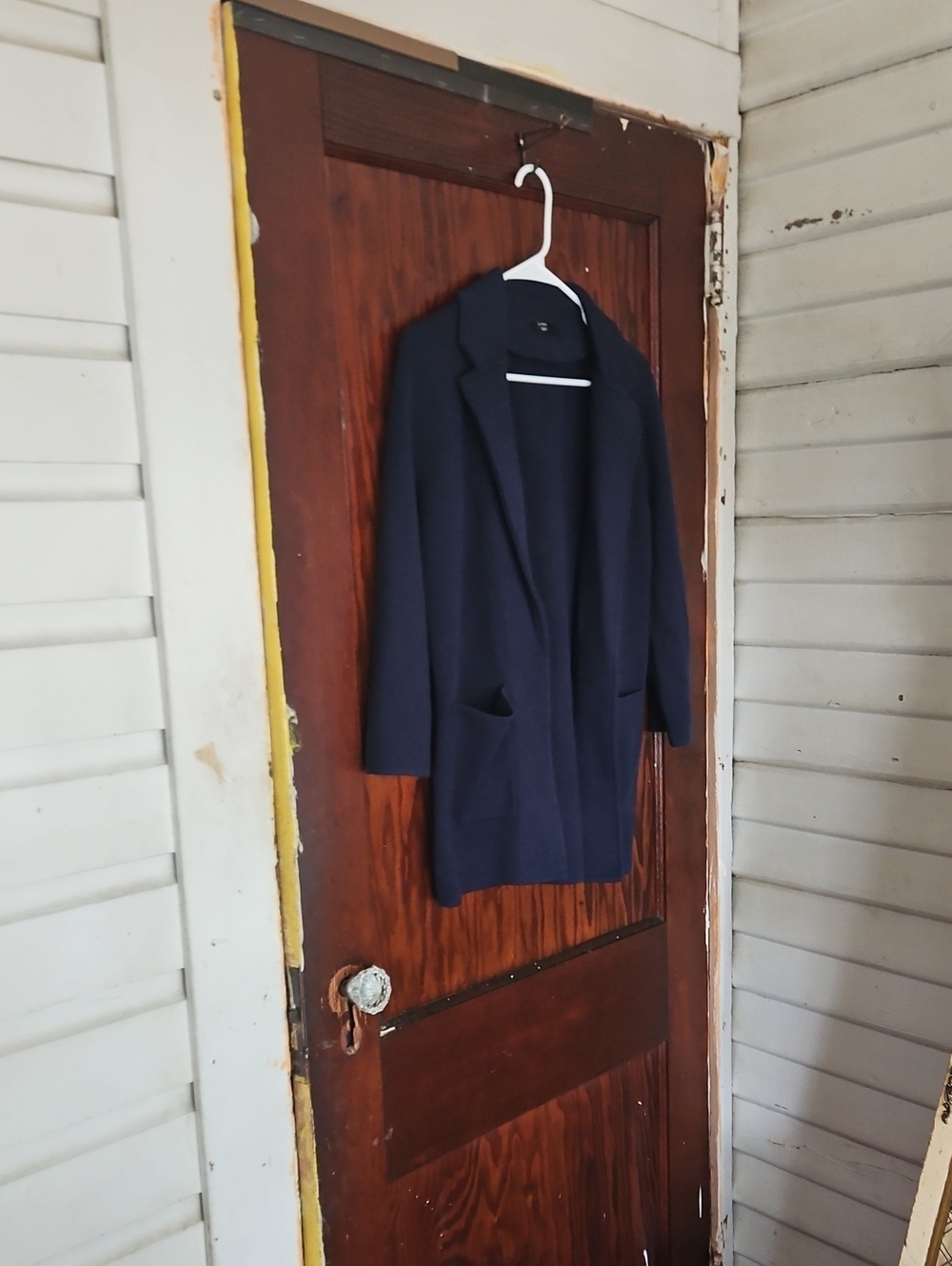 J. Crew 365 Navy Longline Knit Open-Front Blazer With Pockets